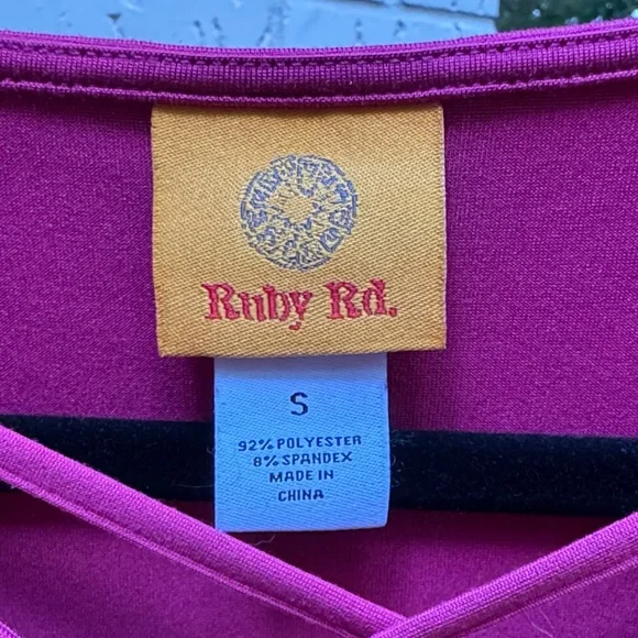 Ruby Rd. Fuchsia Keyhole Blouse - Picture 2 of 4
